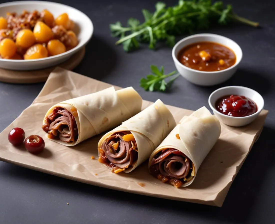 Wrap au Canard Confit et Chutney d’Oignons