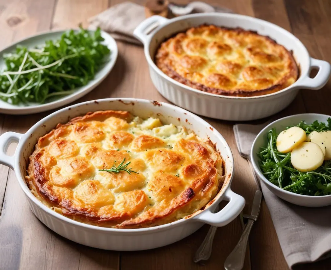 Rôti de Porc aux Herbes, Gratin Dauphinois et Salade Verte