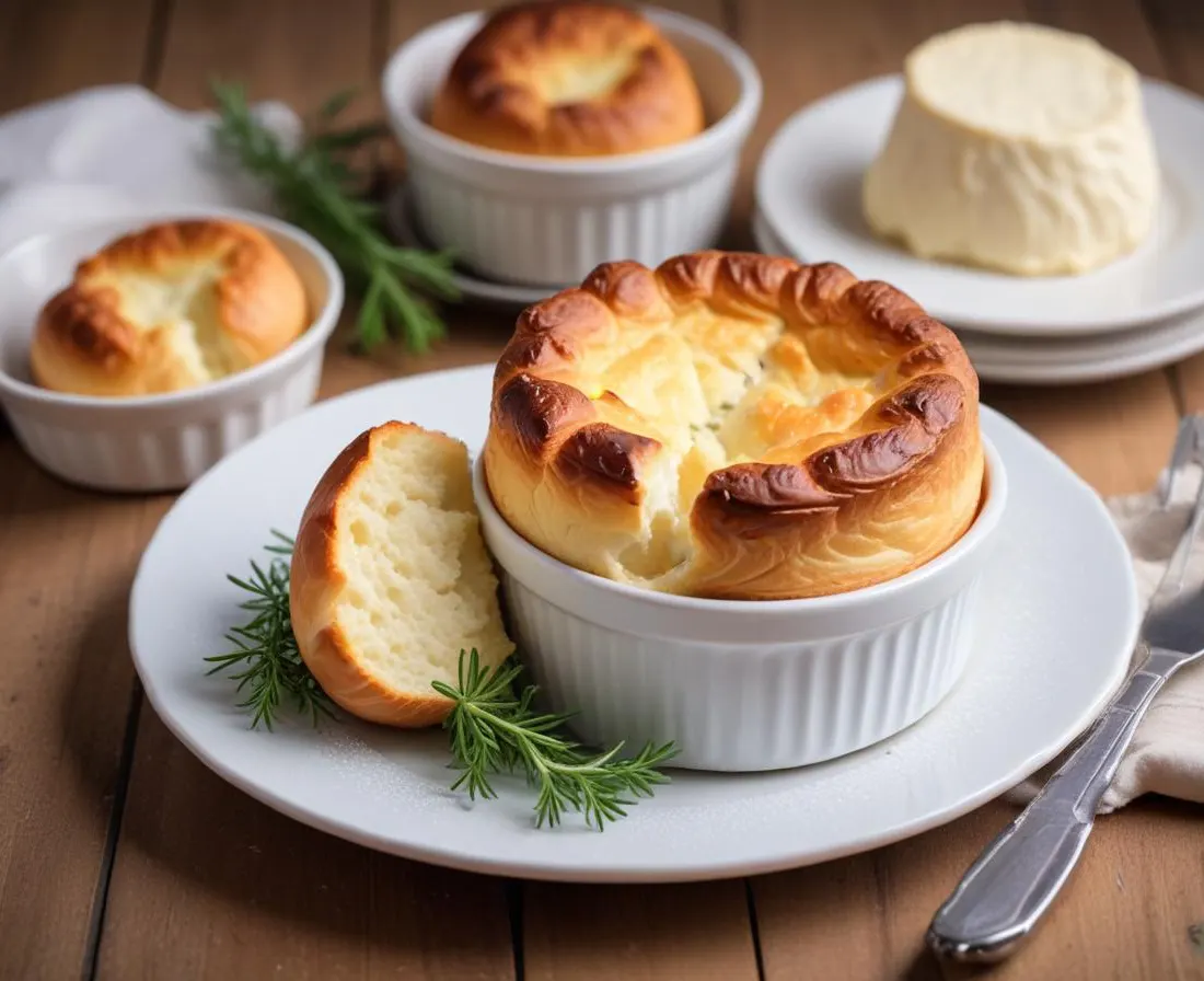 Soufflé au fromage de chèvre et ciboulette