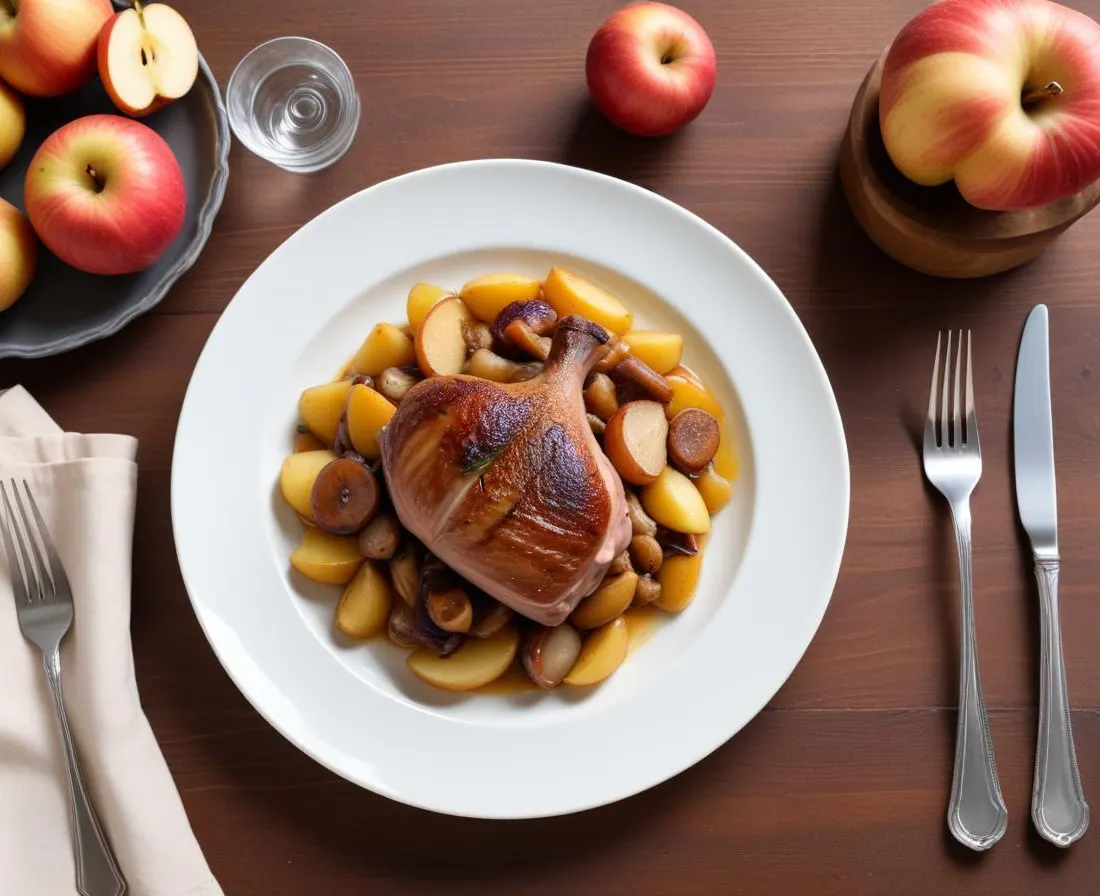 Magret de canard aux pommes de terre sarladaises et champignons de Paris
