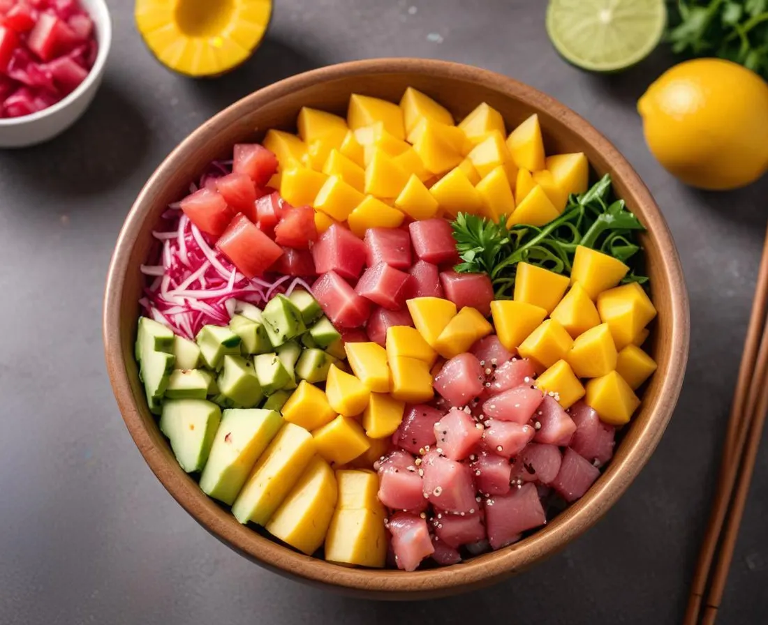 Poke Bowl Exotique au Thon et à la Mangue