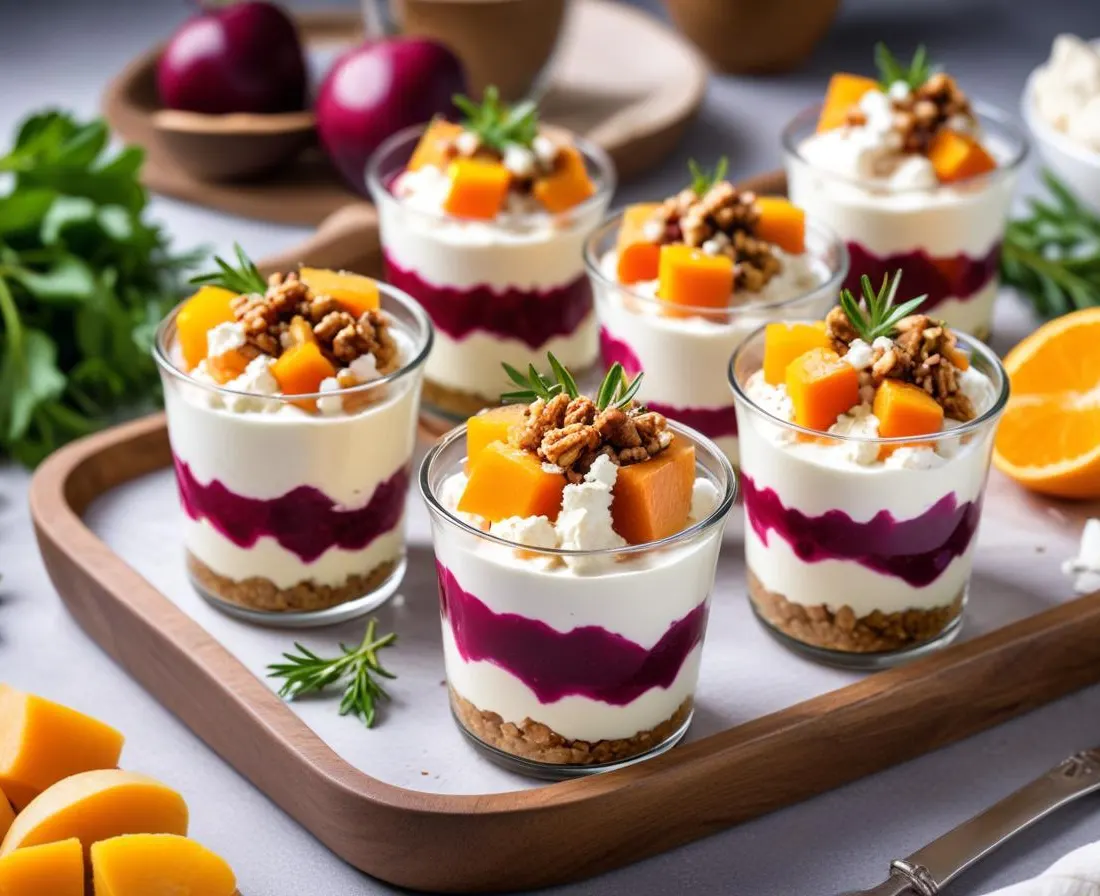 Verrines de Betterave, Chèvre Frais et Noix