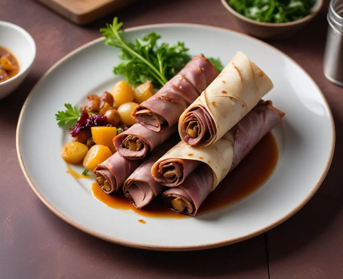 Wrap au Magret de Canard Fumé et Confit d’Oignons