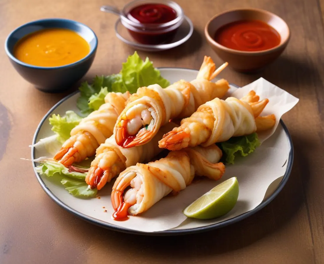 Wrap aux Crevettes Tempura et Sauce Aigre-Douce