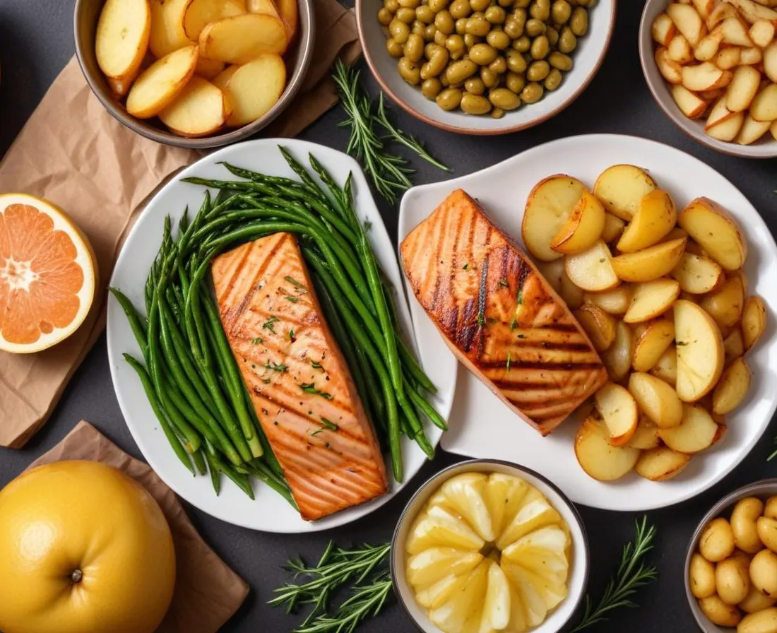 Saumon Grillé, Haricots Verts et Pommes de Terre Nouvelles