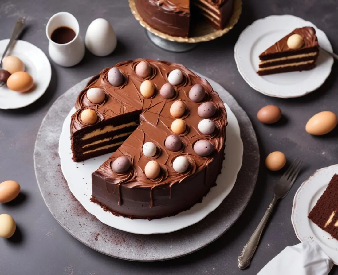Cake marbré au chocolat de Pâques
