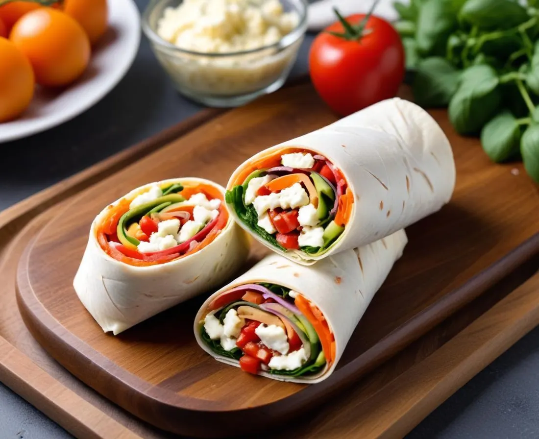 Wrap aux Légumes Confits et Fromage de Chèvre