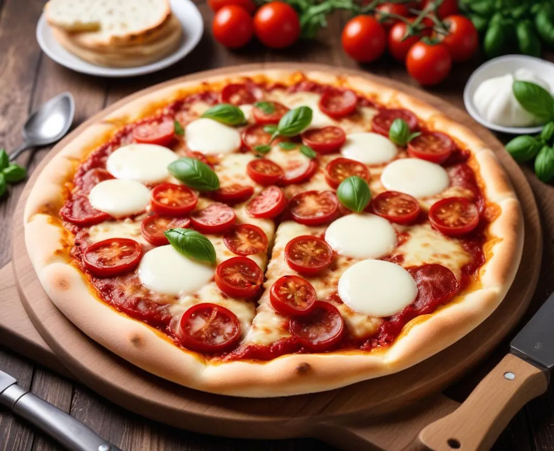 Pizza Chorizo Tomates Confites et Mozzarella